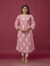 VASVI Women Floral Printed Round Neck Cotton A-Line Kurta