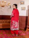 VASVI Women Floral Printed Cotton Adda Work Straight Kurta With Trouser And Dupatta