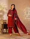 VASVI Women Ethnic Motifs Printed Muslin Sequinned Kurta with Trousers & With Dupatta