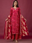 Modal Bandhani Printed Regular Kurta, Palazzos With Dupatta
