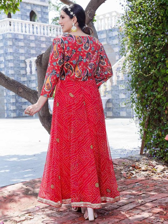 Women Floral Print Crepe Maxi Dress