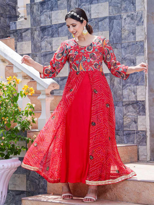 Women Floral Print Crepe Maxi Dress