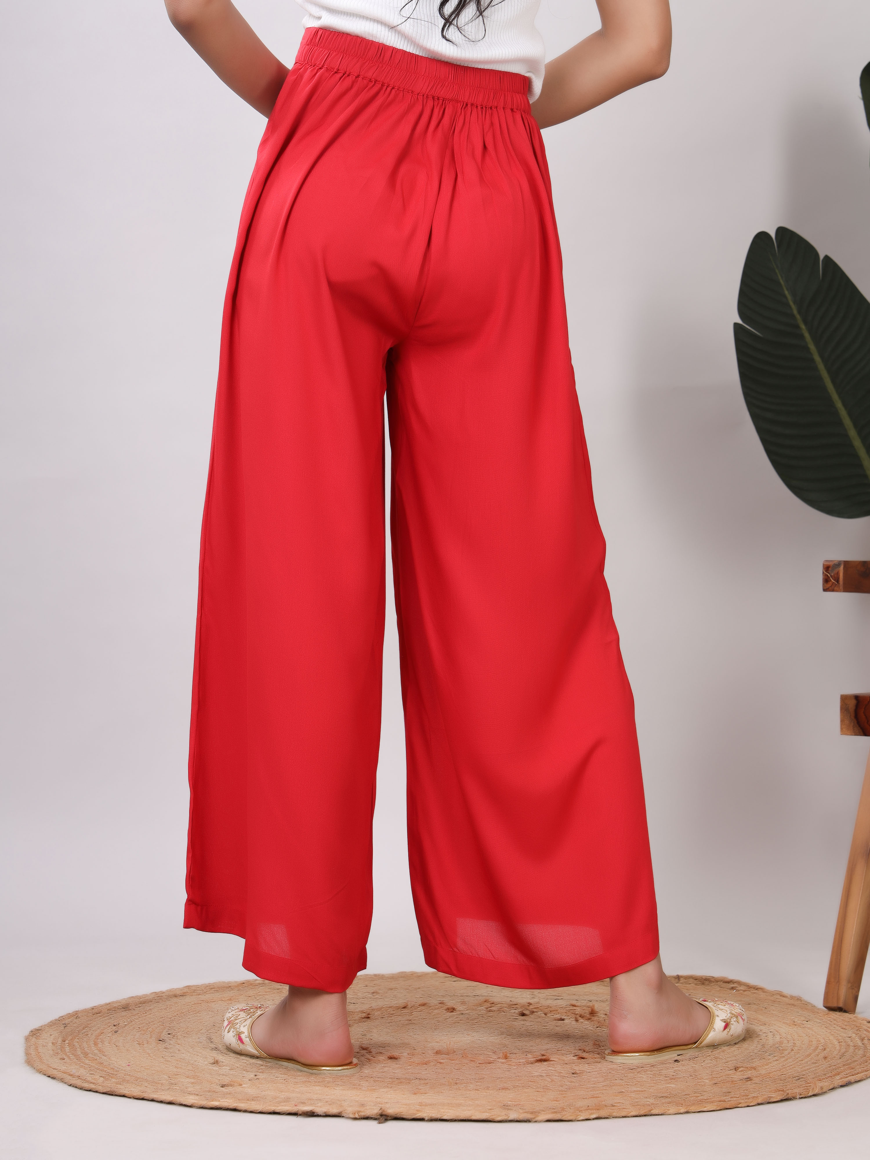 Rayon Solid Straight Ankle Length Palazzo