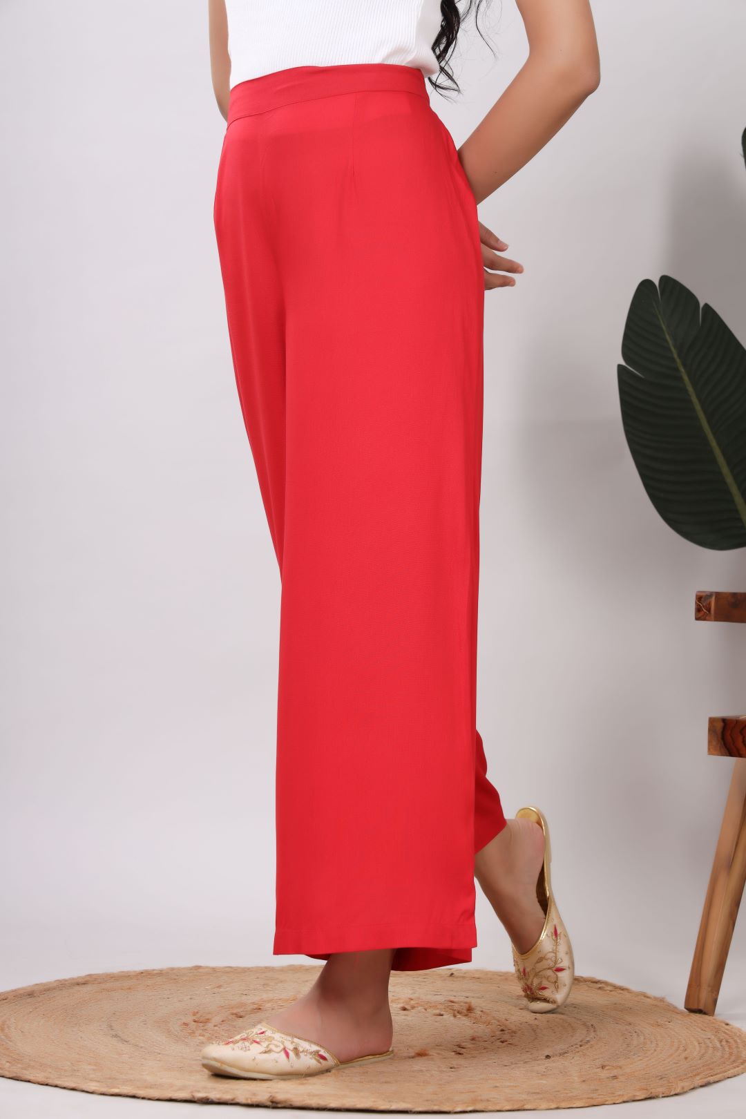 Rayon Solid Straight Ankle Length Palazzo