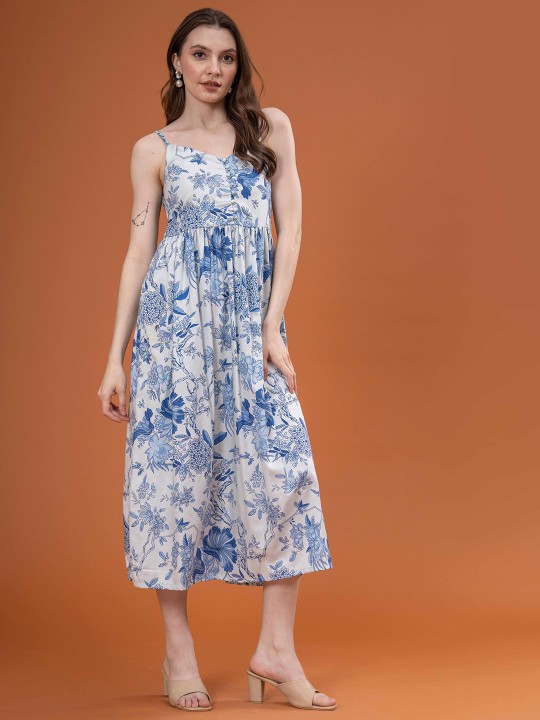 Cotton Floral Print Maxi Dress
