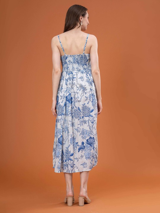 Cotton Floral Print Maxi Dress