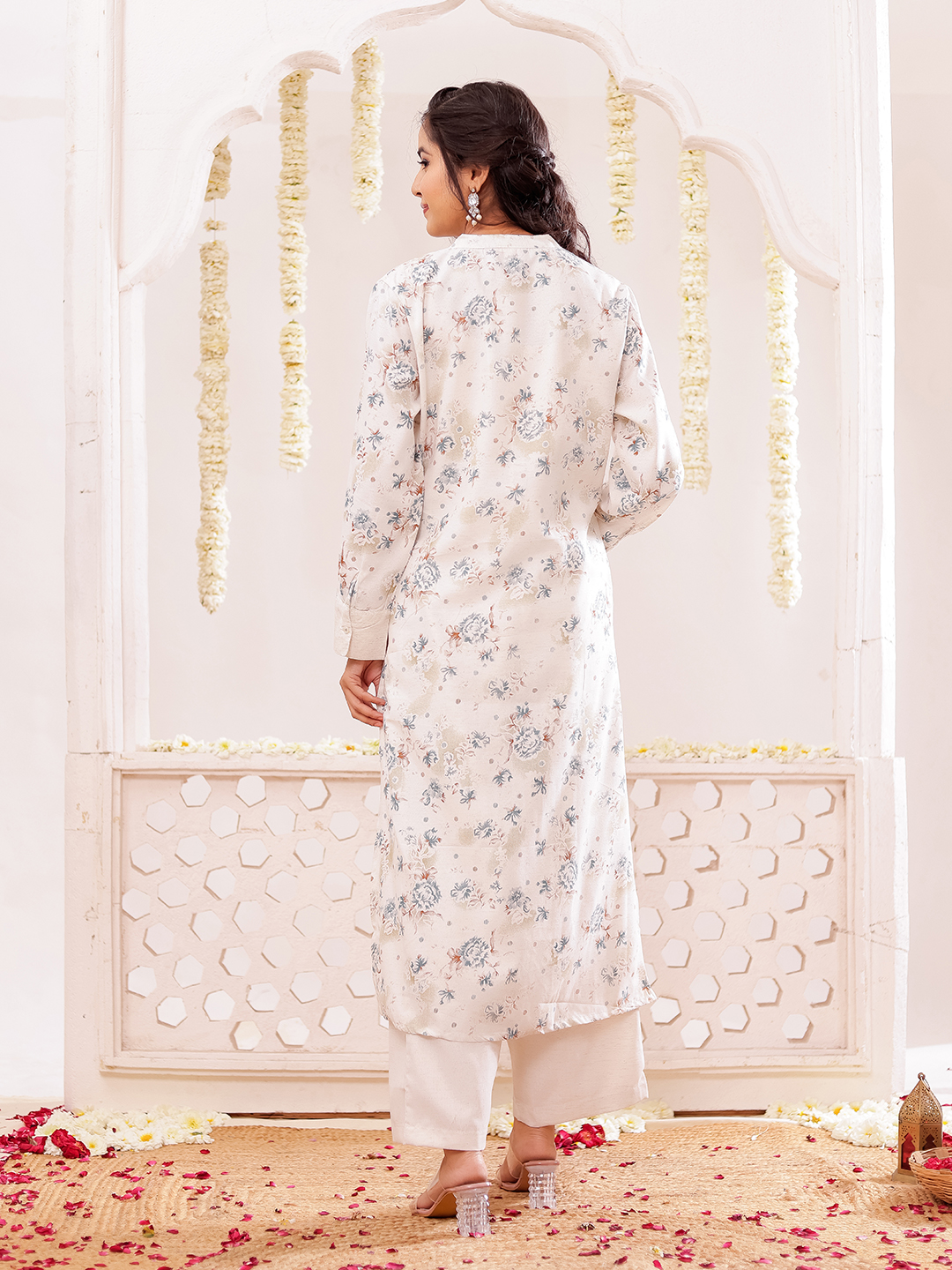 Cotton Slub Printed Kurta Pant Set