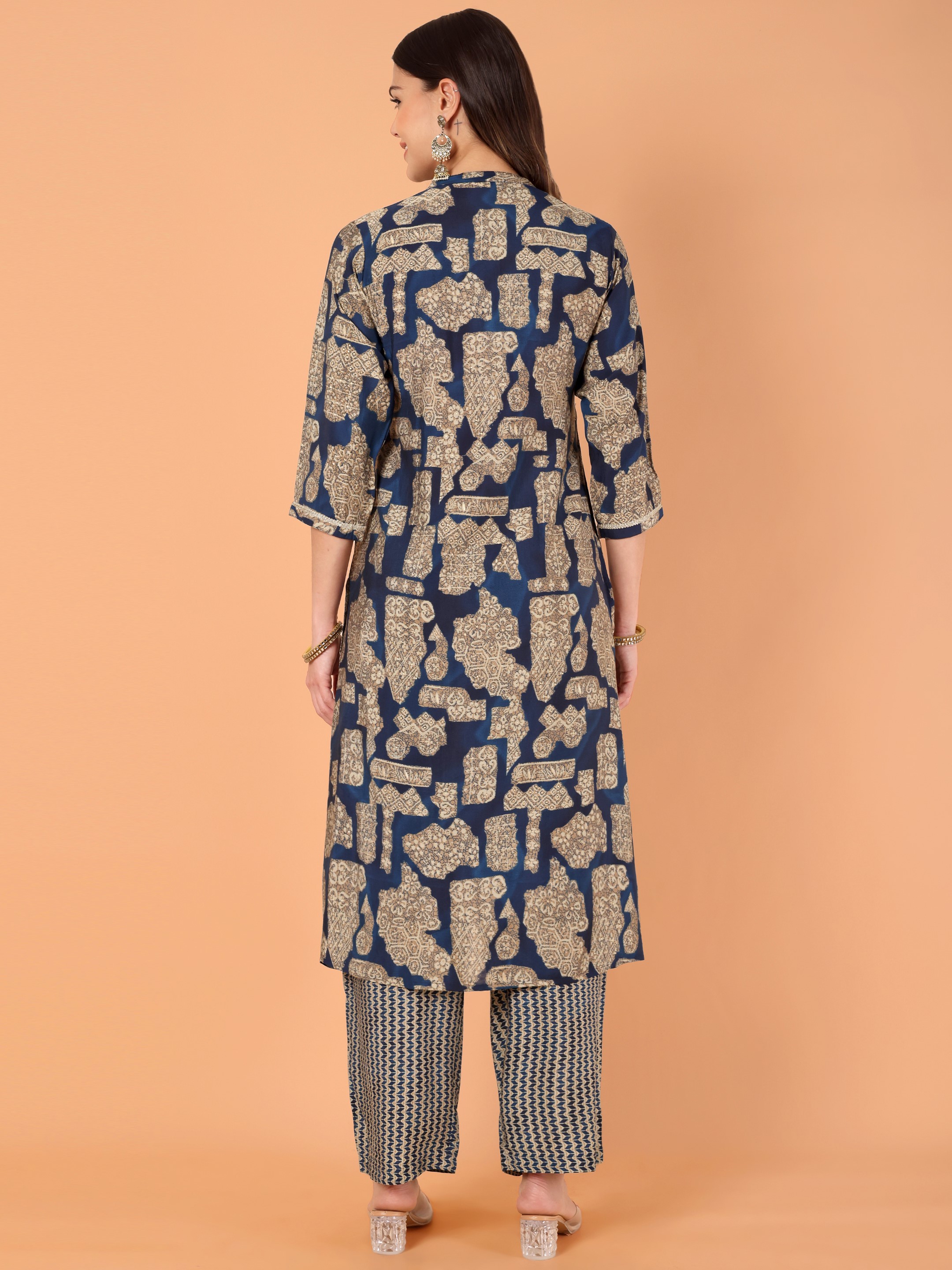 Women Printed Modal Chanderi Kurta Pant With Dupatta Set Hover