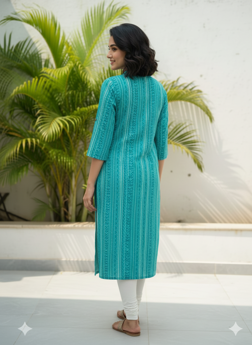 Women's printed straight Kurta