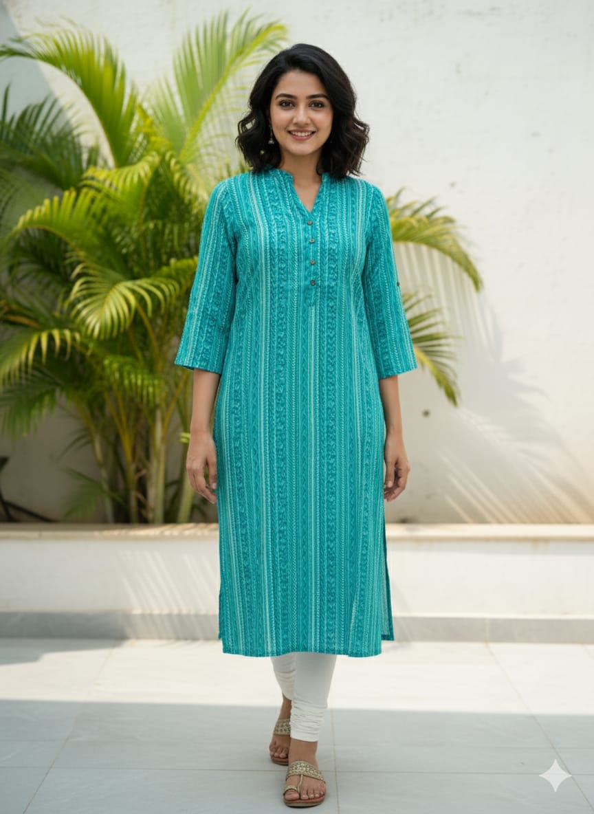 Women's printed straight Kurta