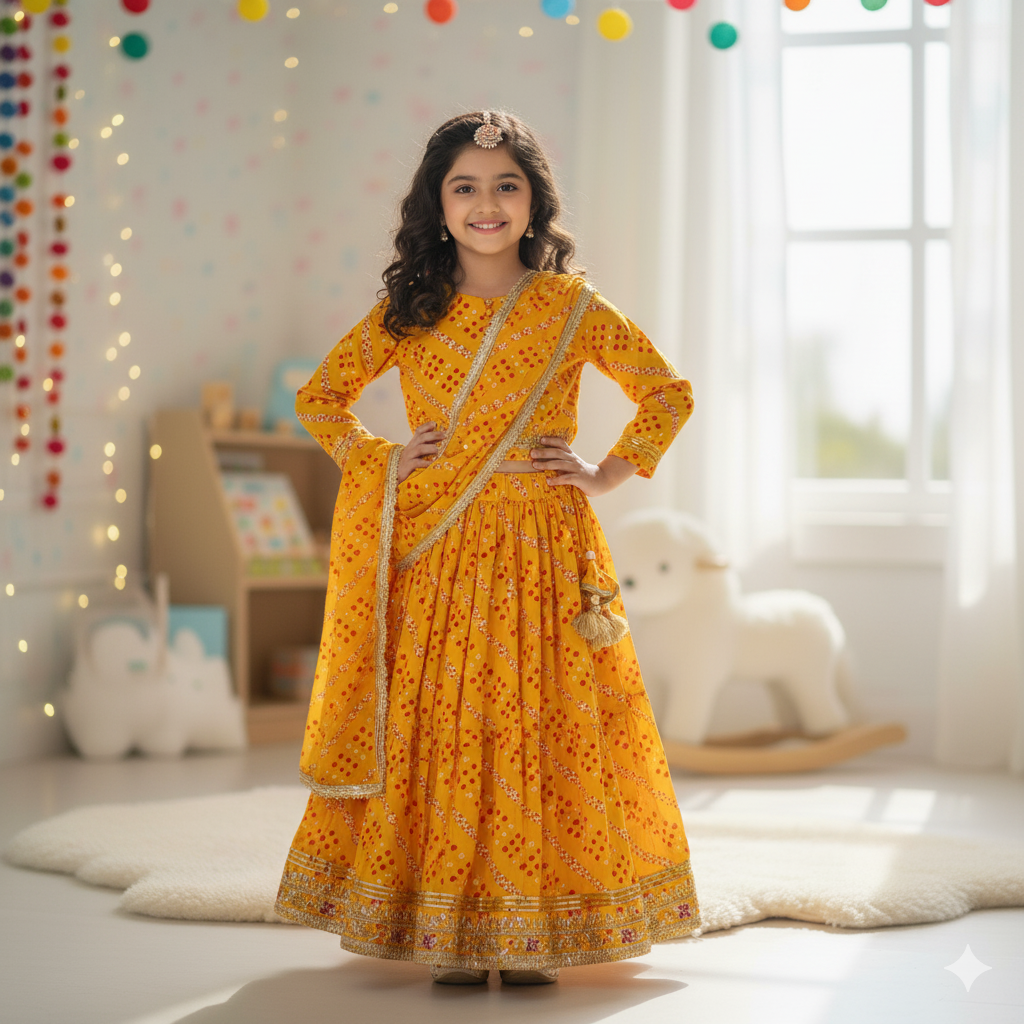 Baby Girl Cotton Party Wear Lahnga Choli