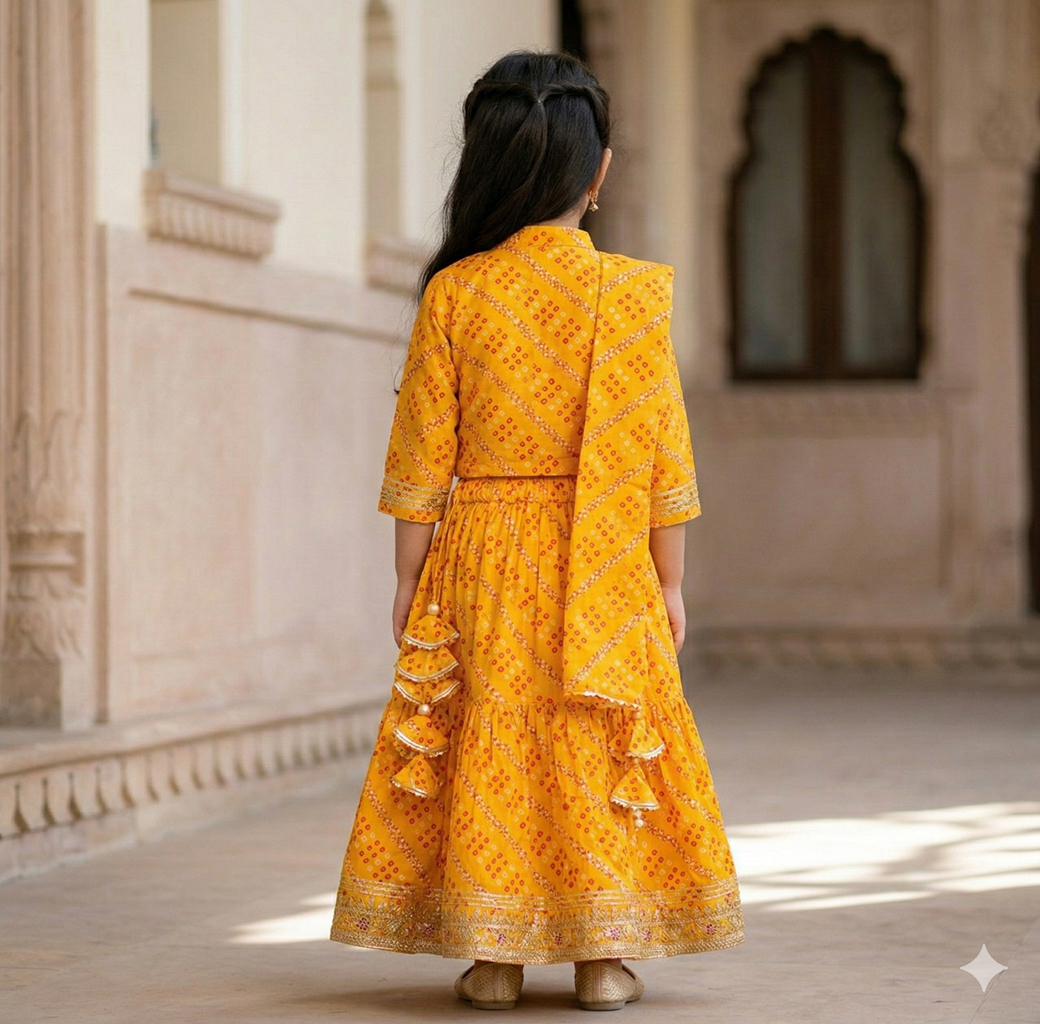 Baby Girl Cotton Party Wear Lahnga Choli Hover