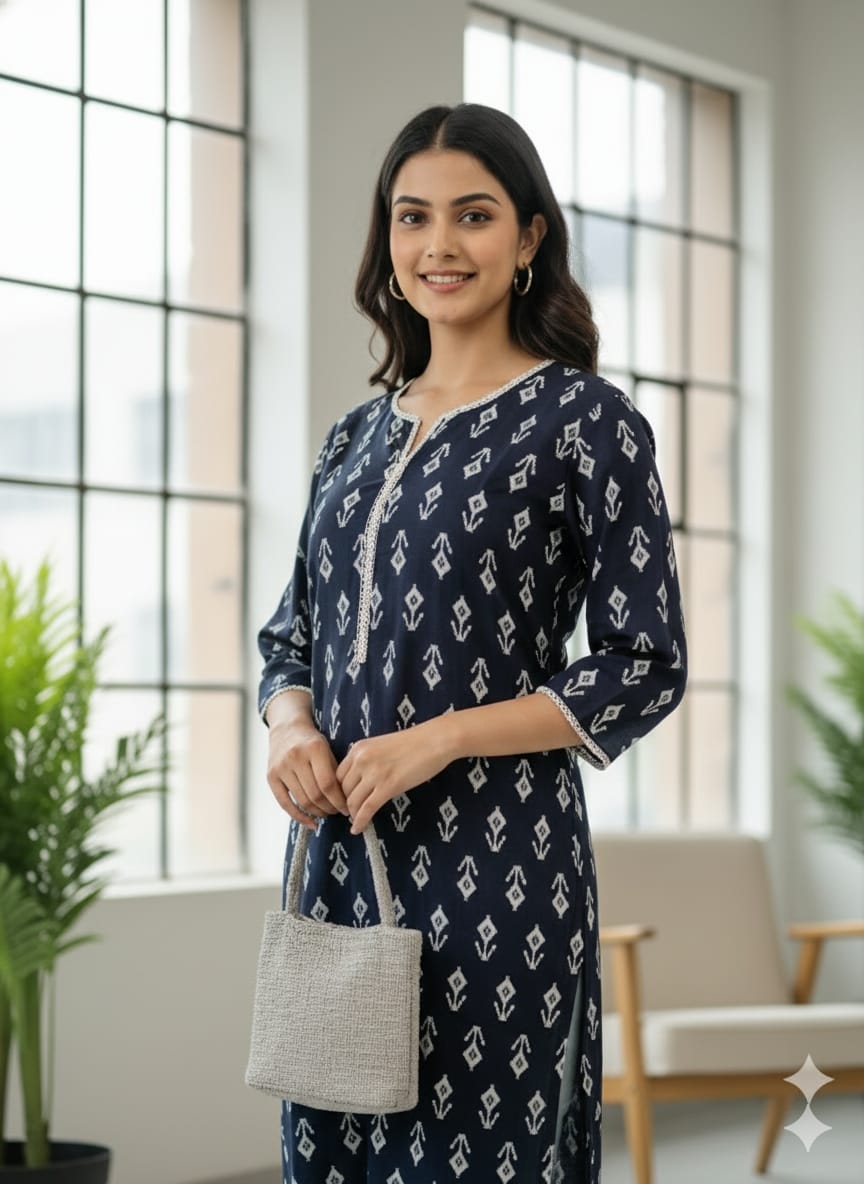 Women's printed straight Kurta