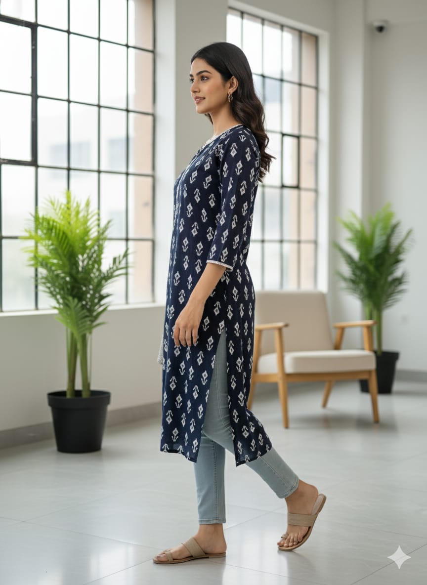 Women's printed straight Kurta