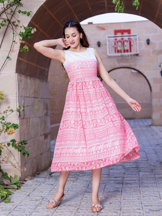 Santoon Printed A-line Dress