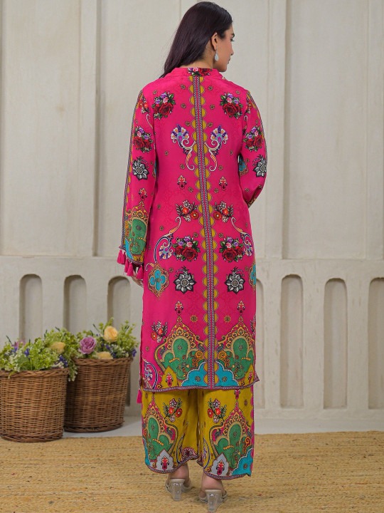 Women Printed Crepe Kurta With Palazzo Co-Ords Set Hover