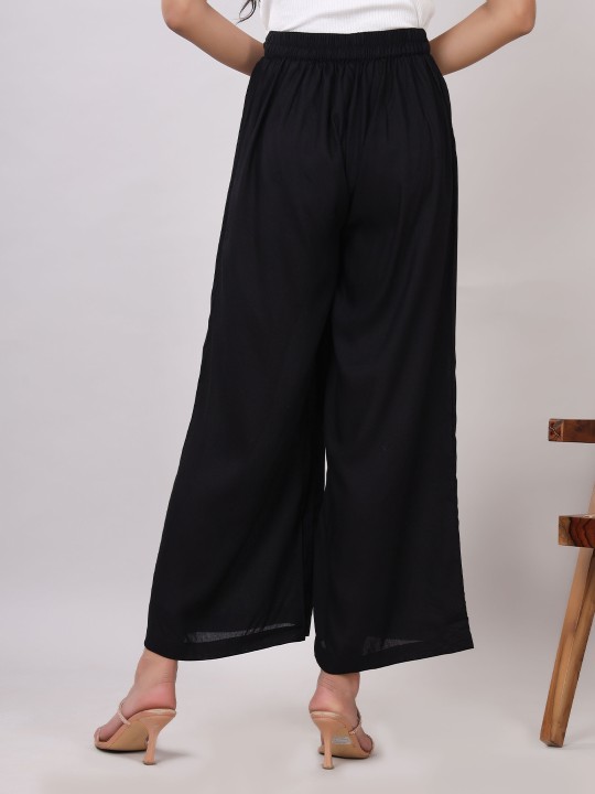 Rayon Solid Straight Ankle Length Palazzo