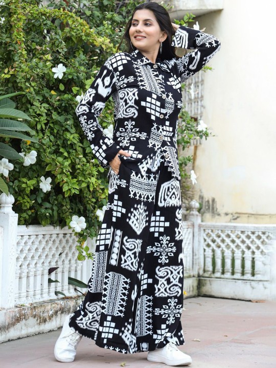 Rayon Printed Shirt With Palazzo Co-Ords