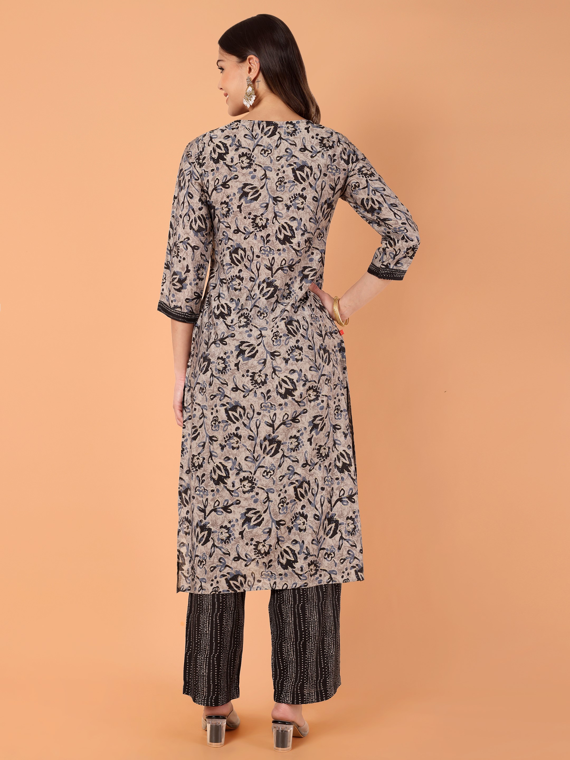 Women Printed Modal Chanderi Kurta Pant With Dupatta Set