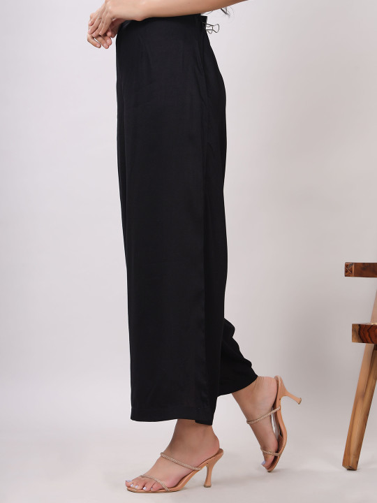 Rayon Solid Straight Ankle Length Palazzo