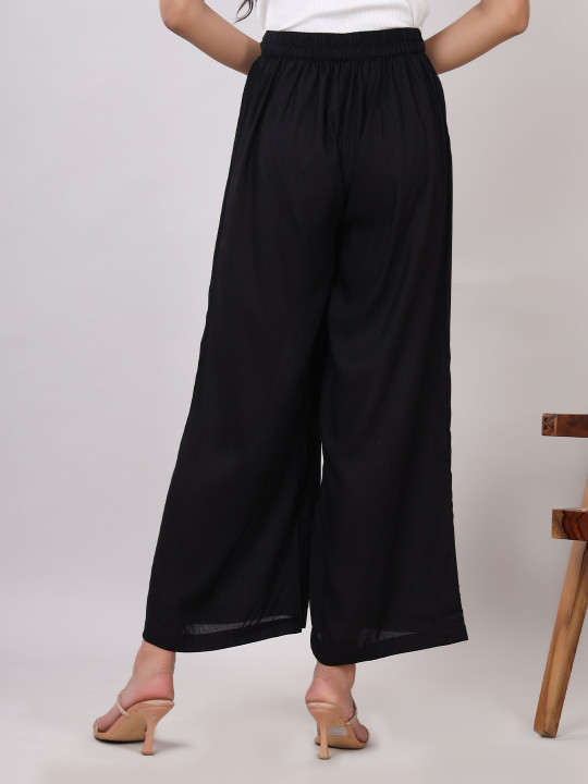 Rayon Solid Straight Ankle Length Palazzo Hover