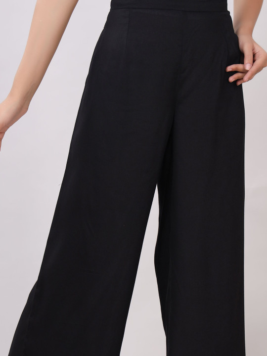 Rayon Solid Straight Ankle Length Palazzo