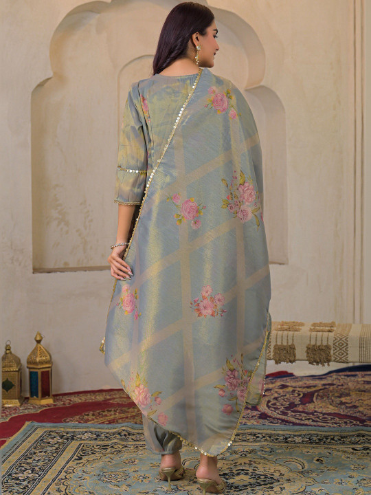 Women Floral Printed Kurta with Harem Pants & Dupatta Set