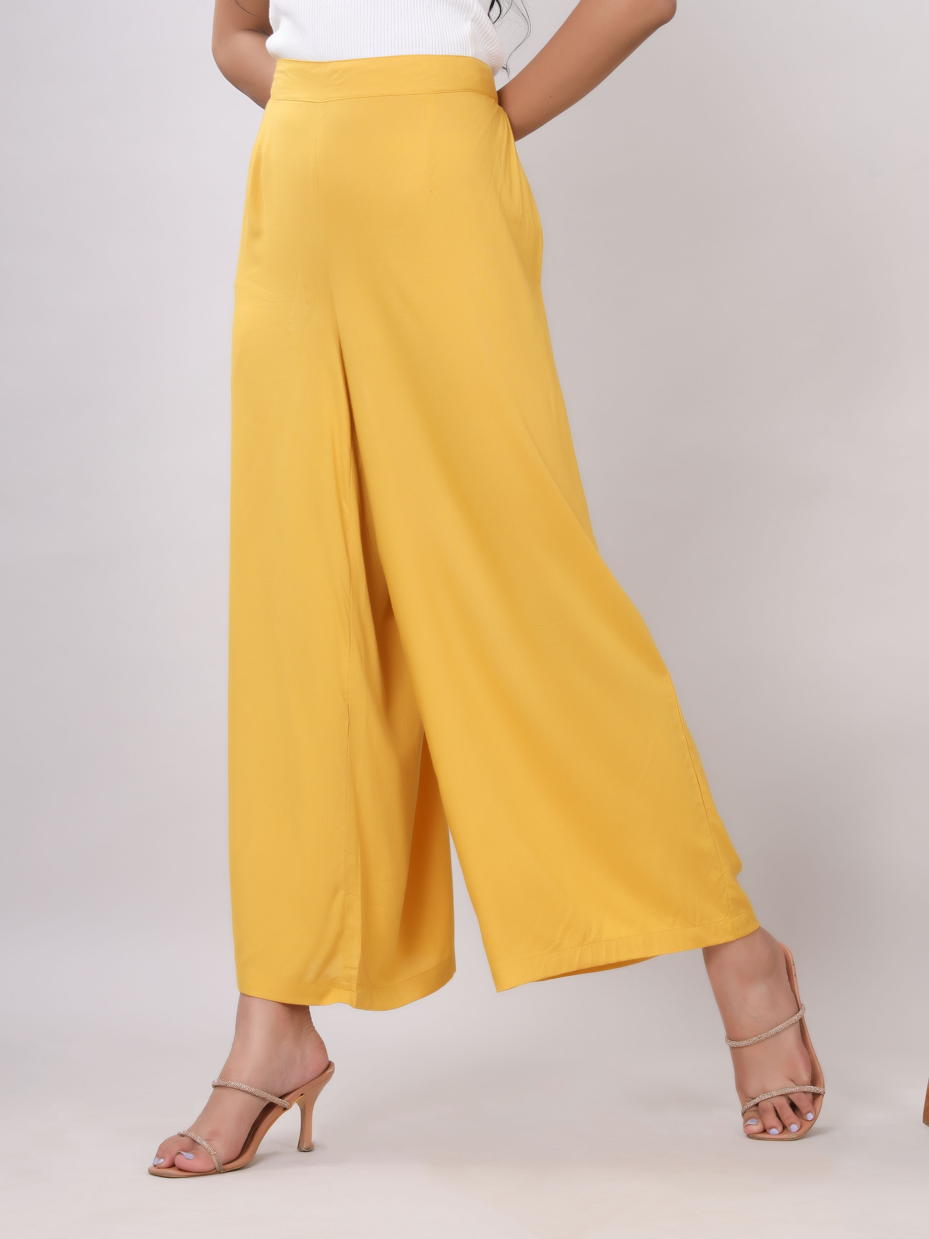 Rayon Solid Straight Ankle Length Palazzo Hover