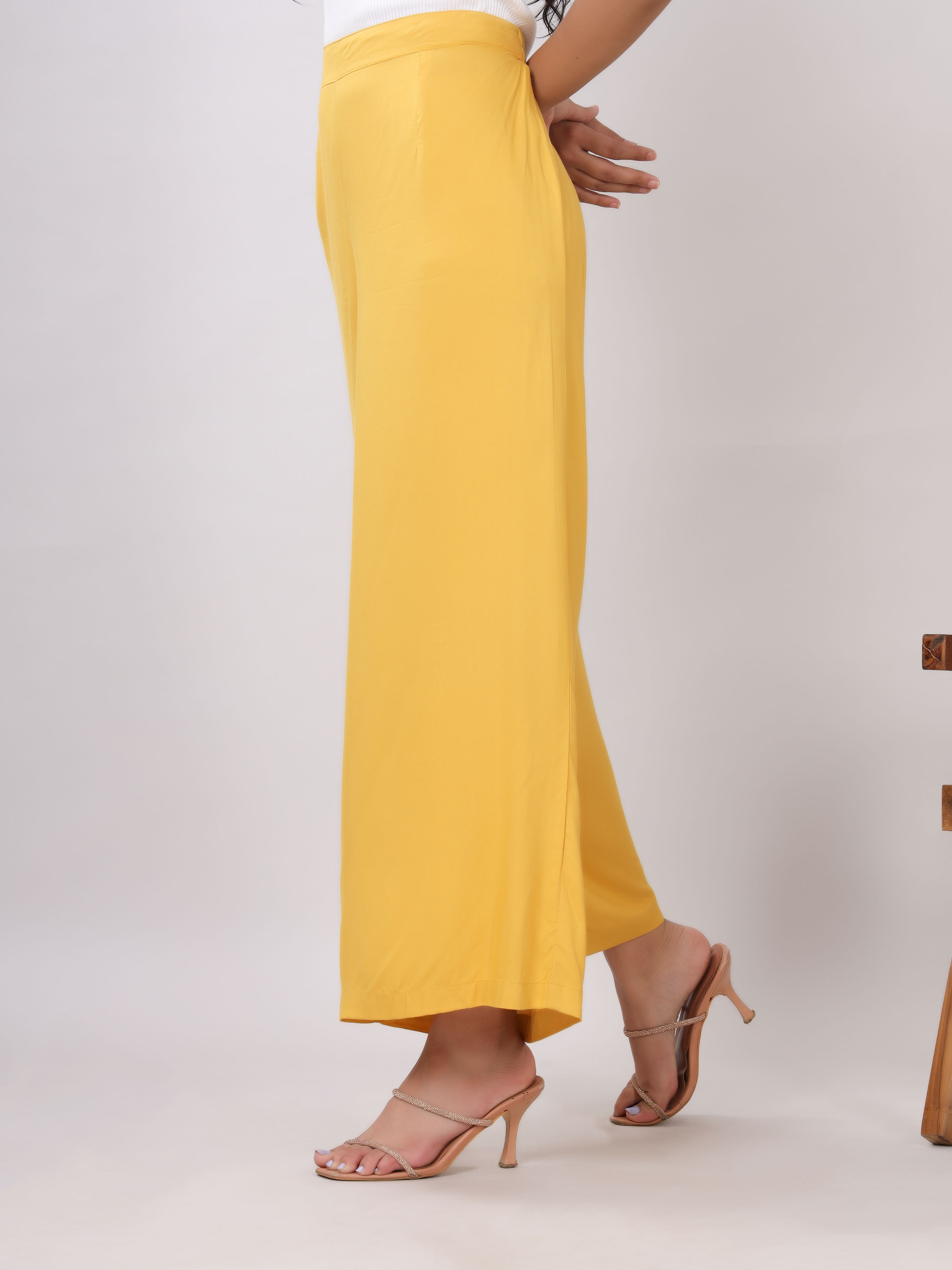 Rayon Solid Straight Ankle Length Palazzo
