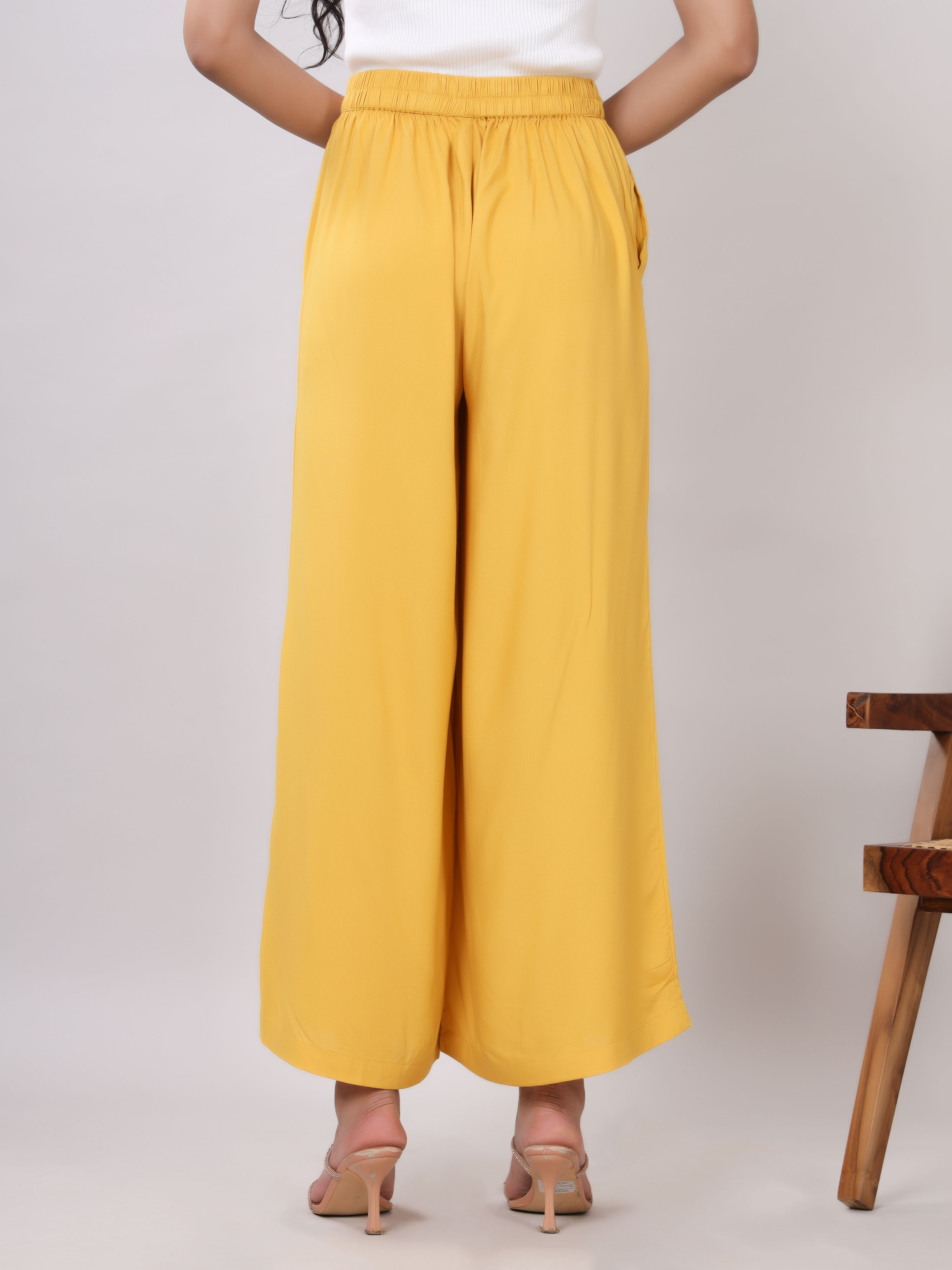 Rayon Solid Straight Ankle Length Palazzo