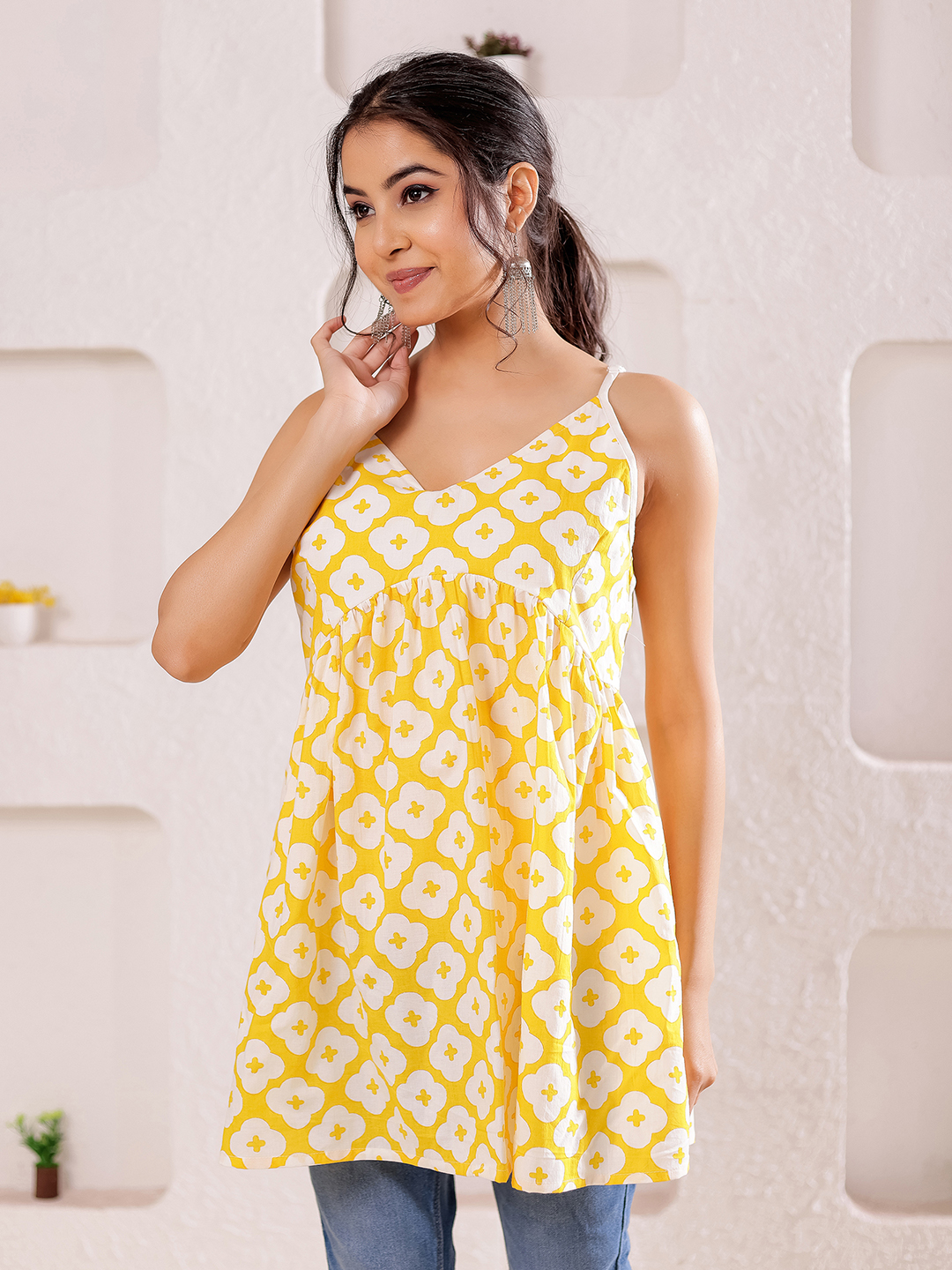 Women's Cotton Printed Sleeveless Top