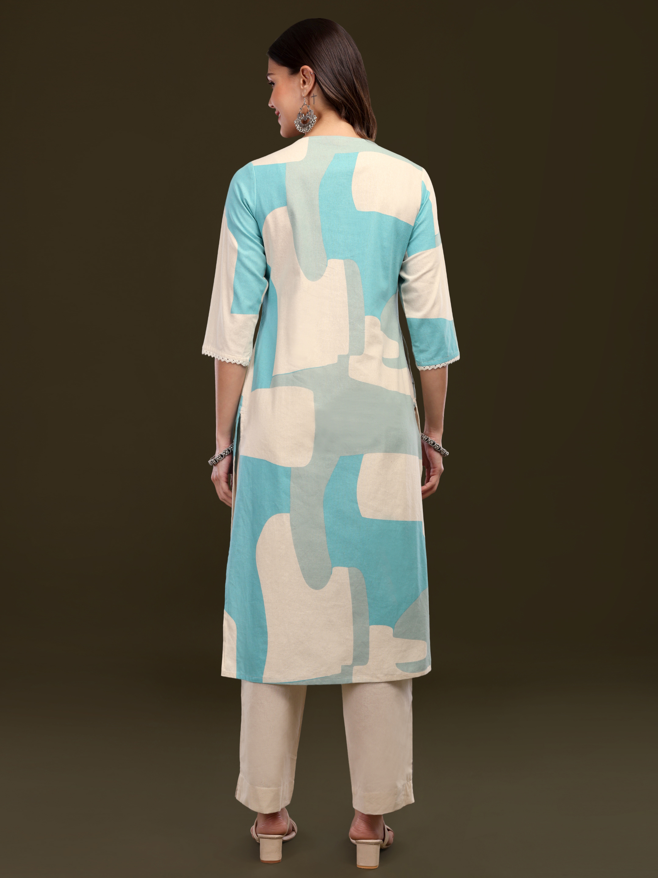 Women's Abstract Printed Cotton Flex Kurta Hover