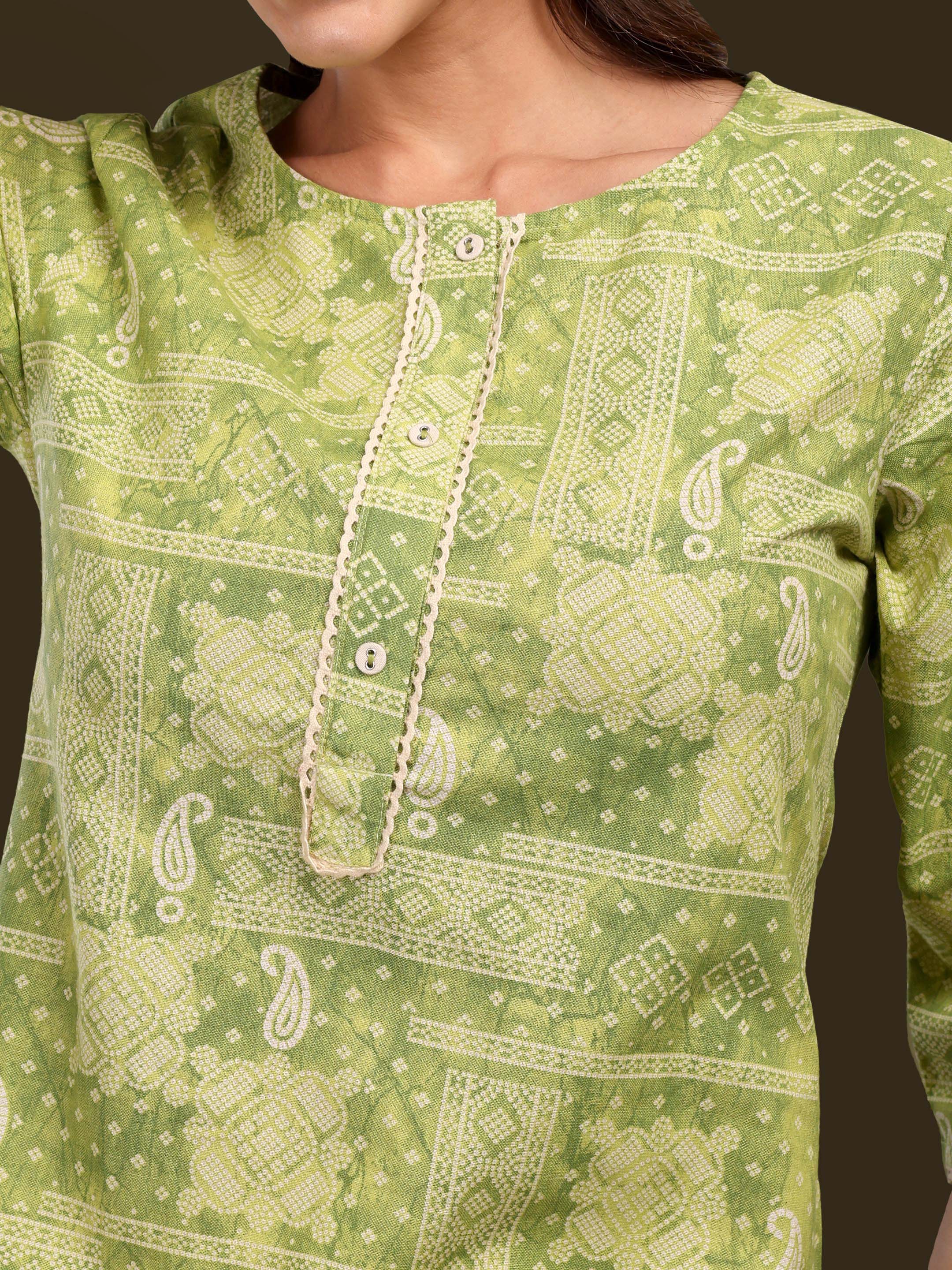 Women's Ethnic Motifs Printed Pure Cotton Flex Kurta with Trousers