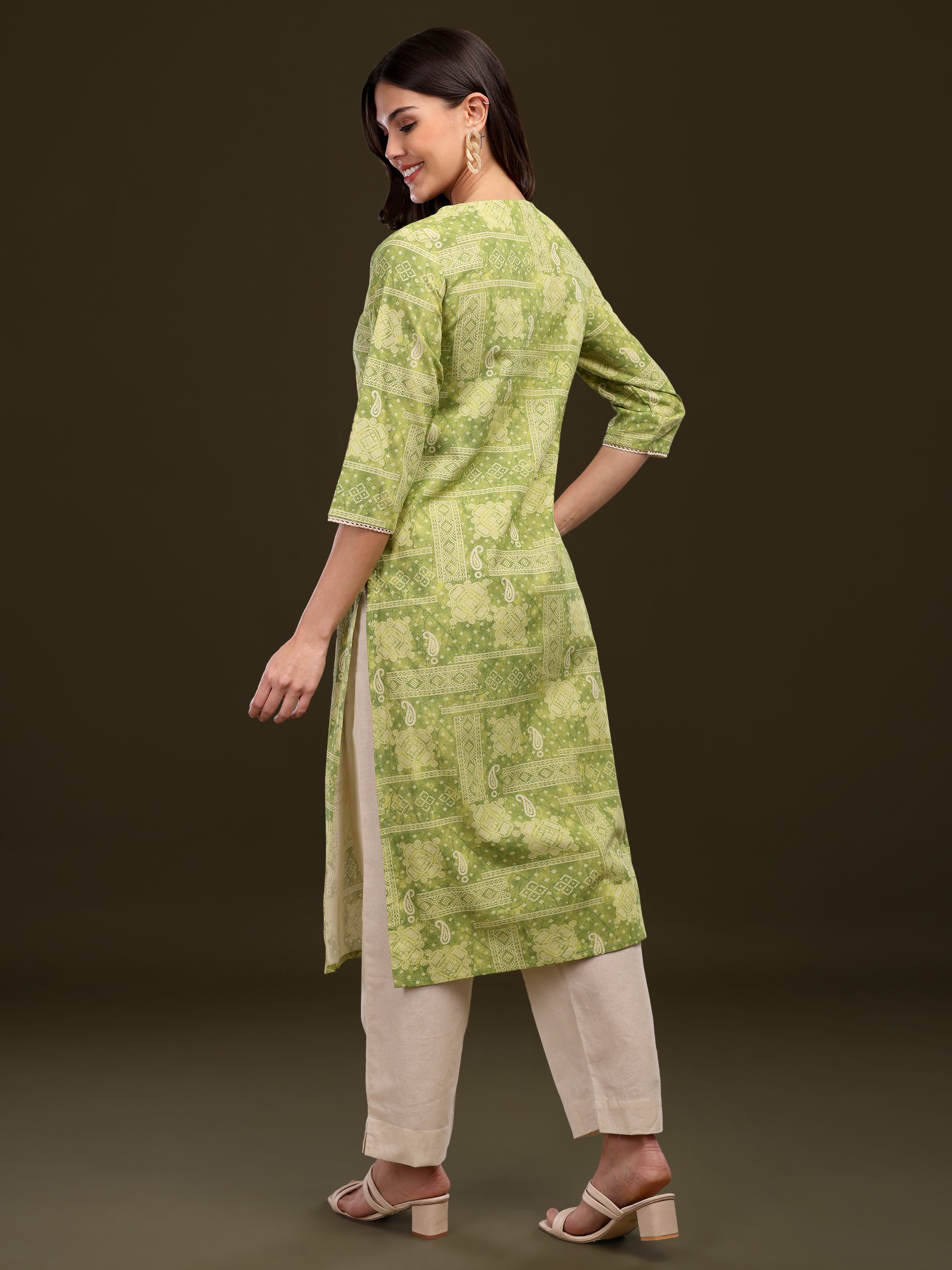 Women's Ethnic Motifs Printed Pure Cotton Flex Kurta Hover