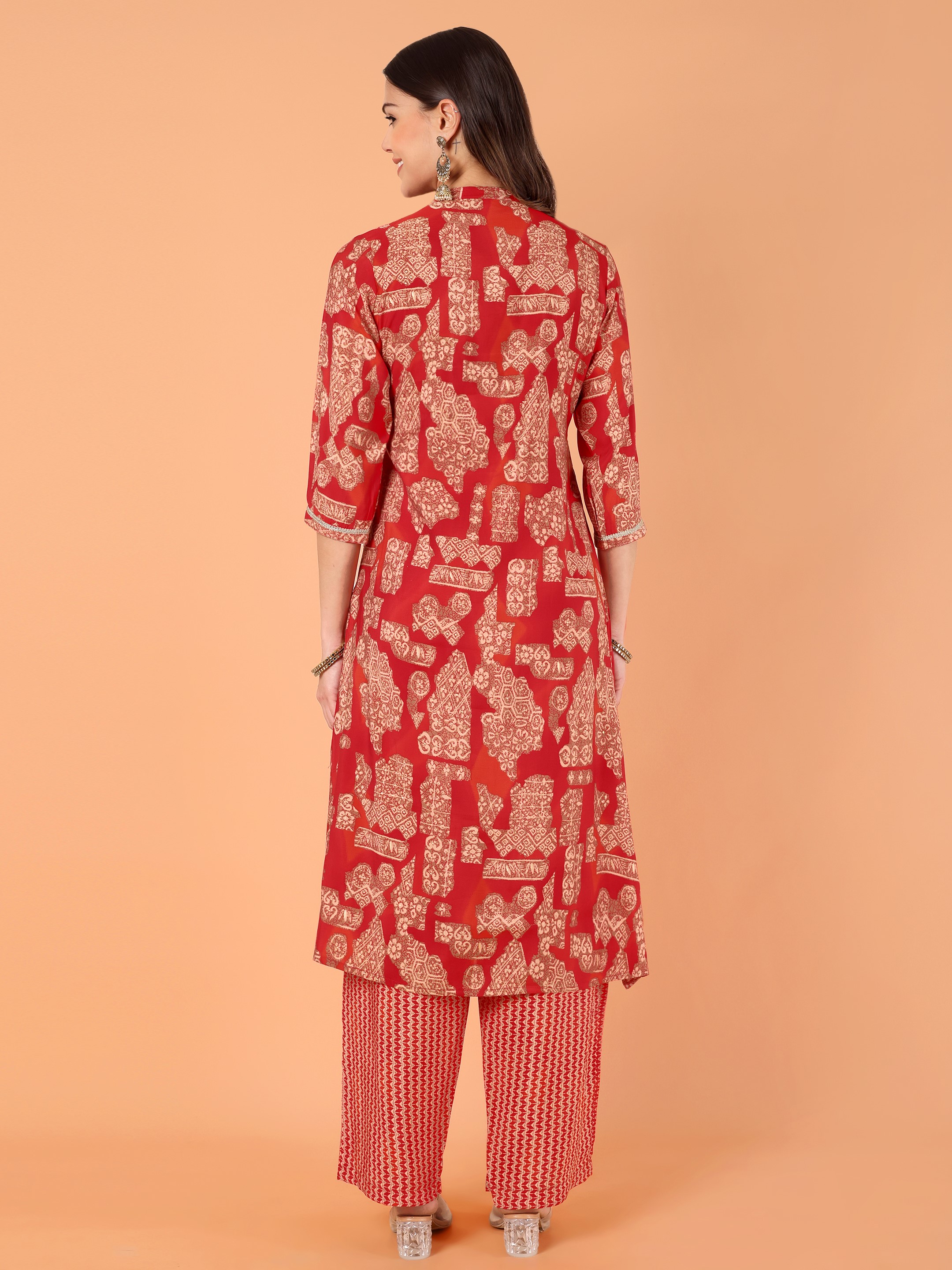 Women Printed Modal Chanderi Kurta Pant With Dupatta Set