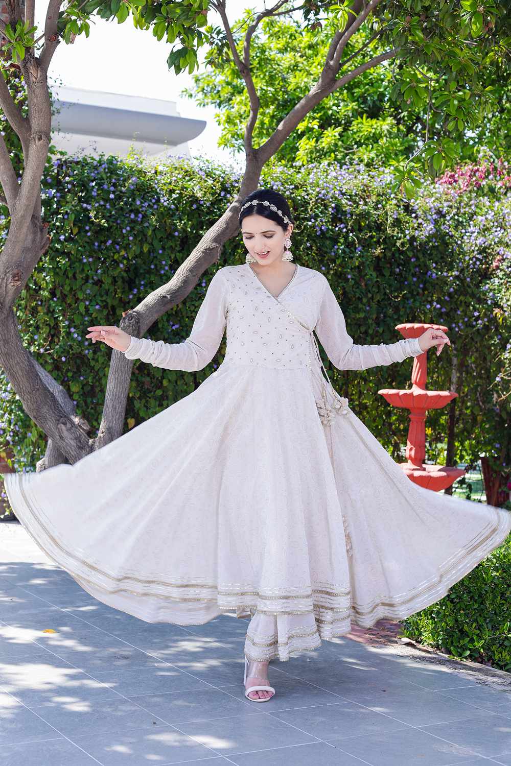 Georgette Embrodered Angrakha with churidar set