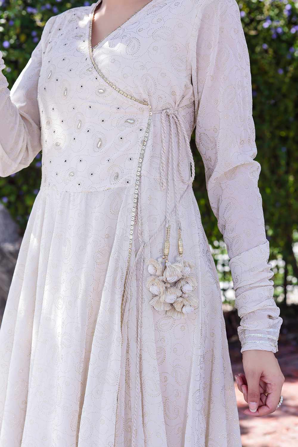 Georgette Embrodered Angrakha with churidar set