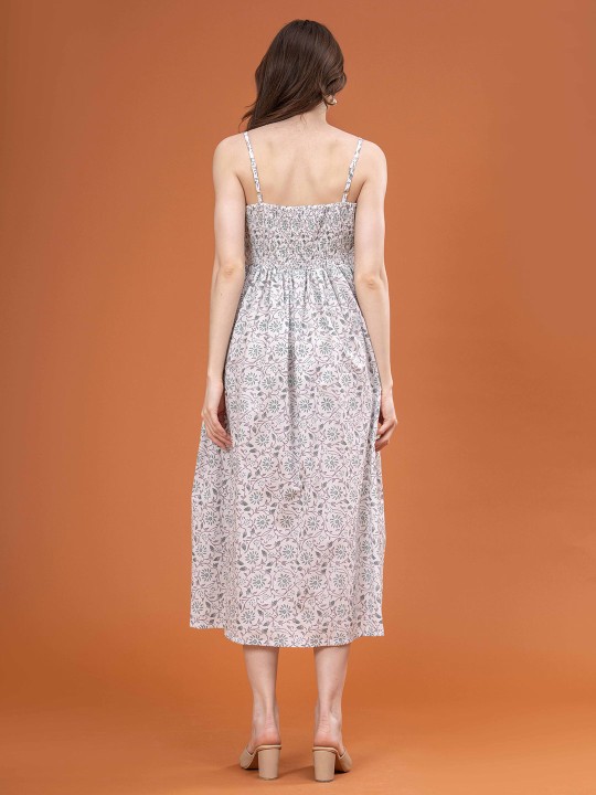 Cotton Floral Print Maxi Dress