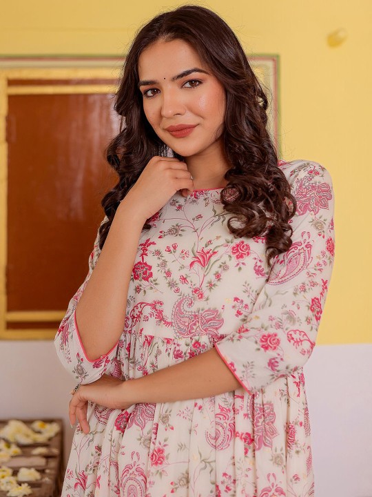 Malmal Printed Fit & Flare Ethnic Dress