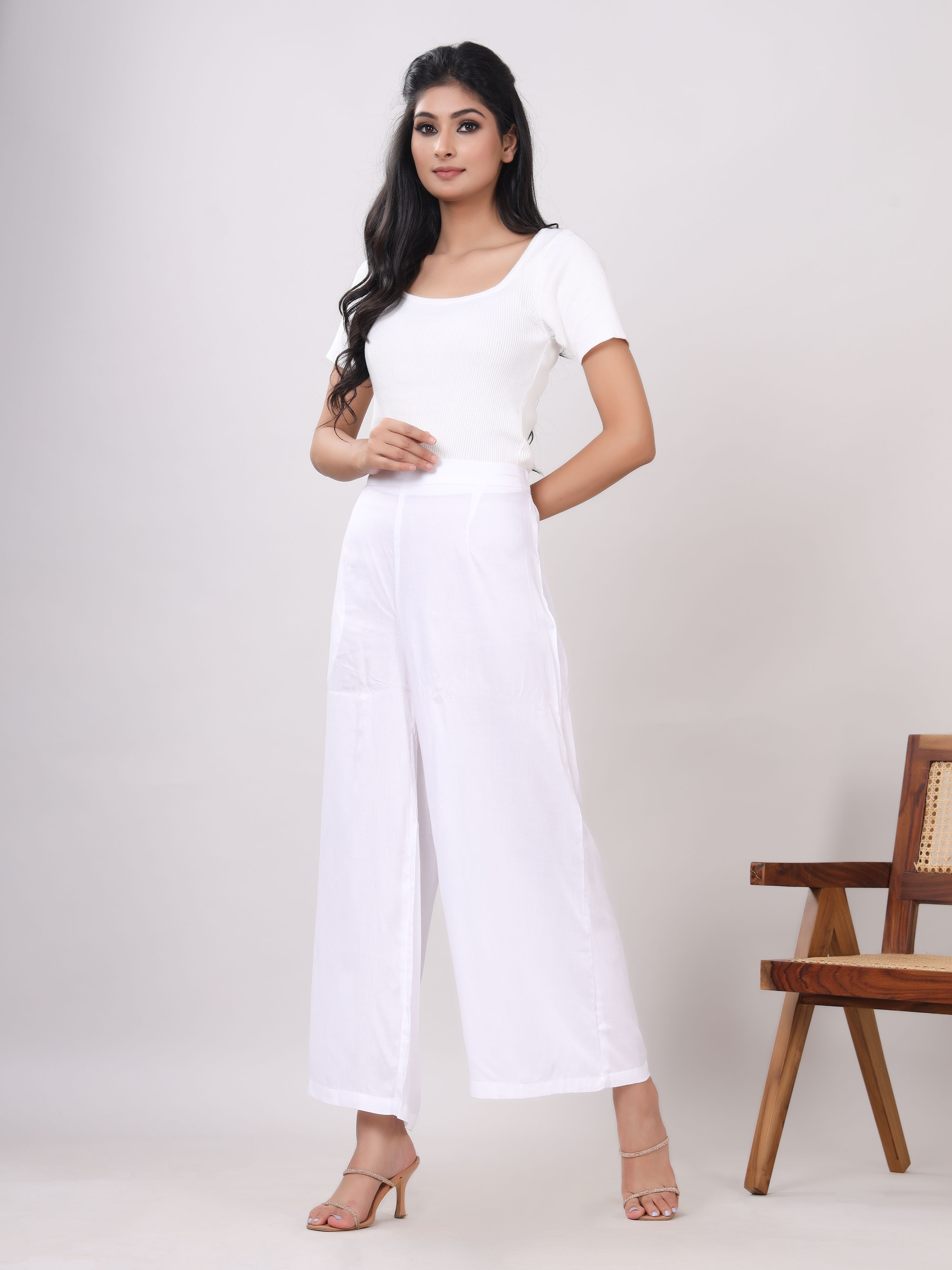 Rayon Solid Straight Ankle Length Palazzo