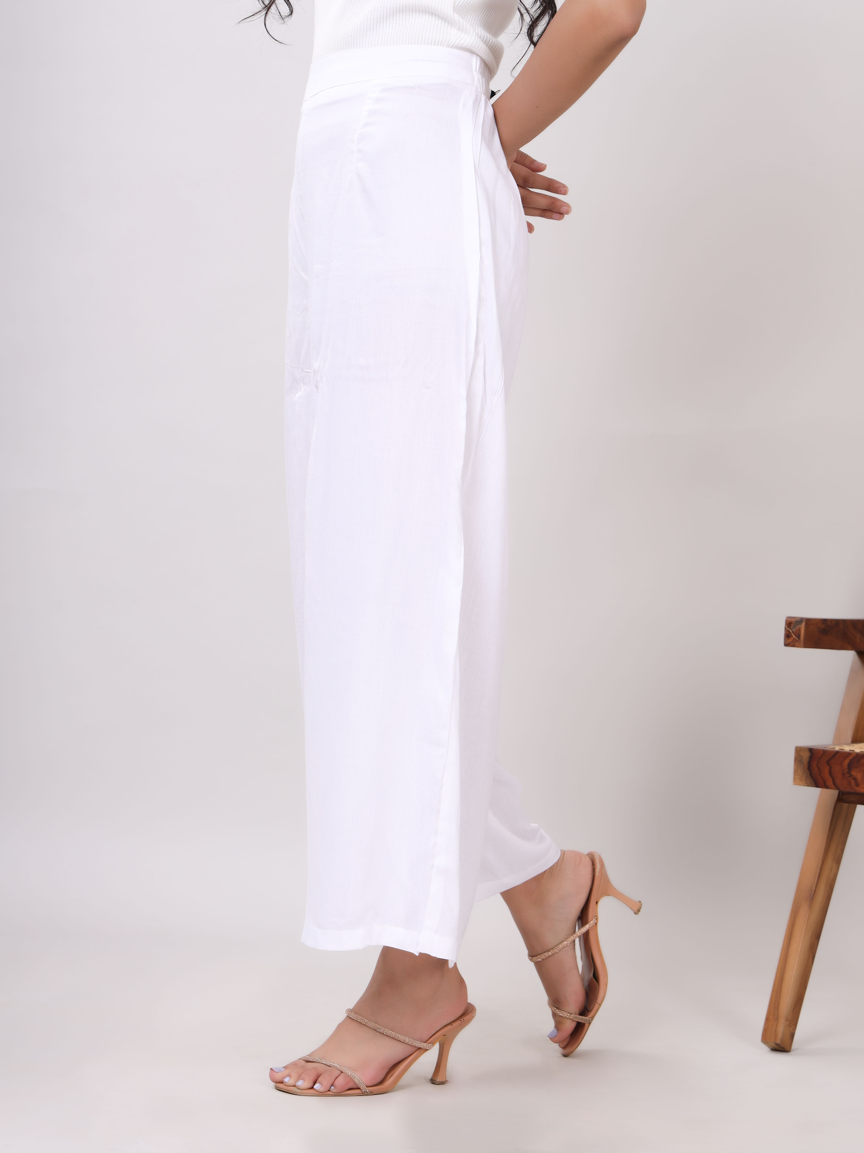 Rayon Solid Straight Ankle Length Palazzo Hover