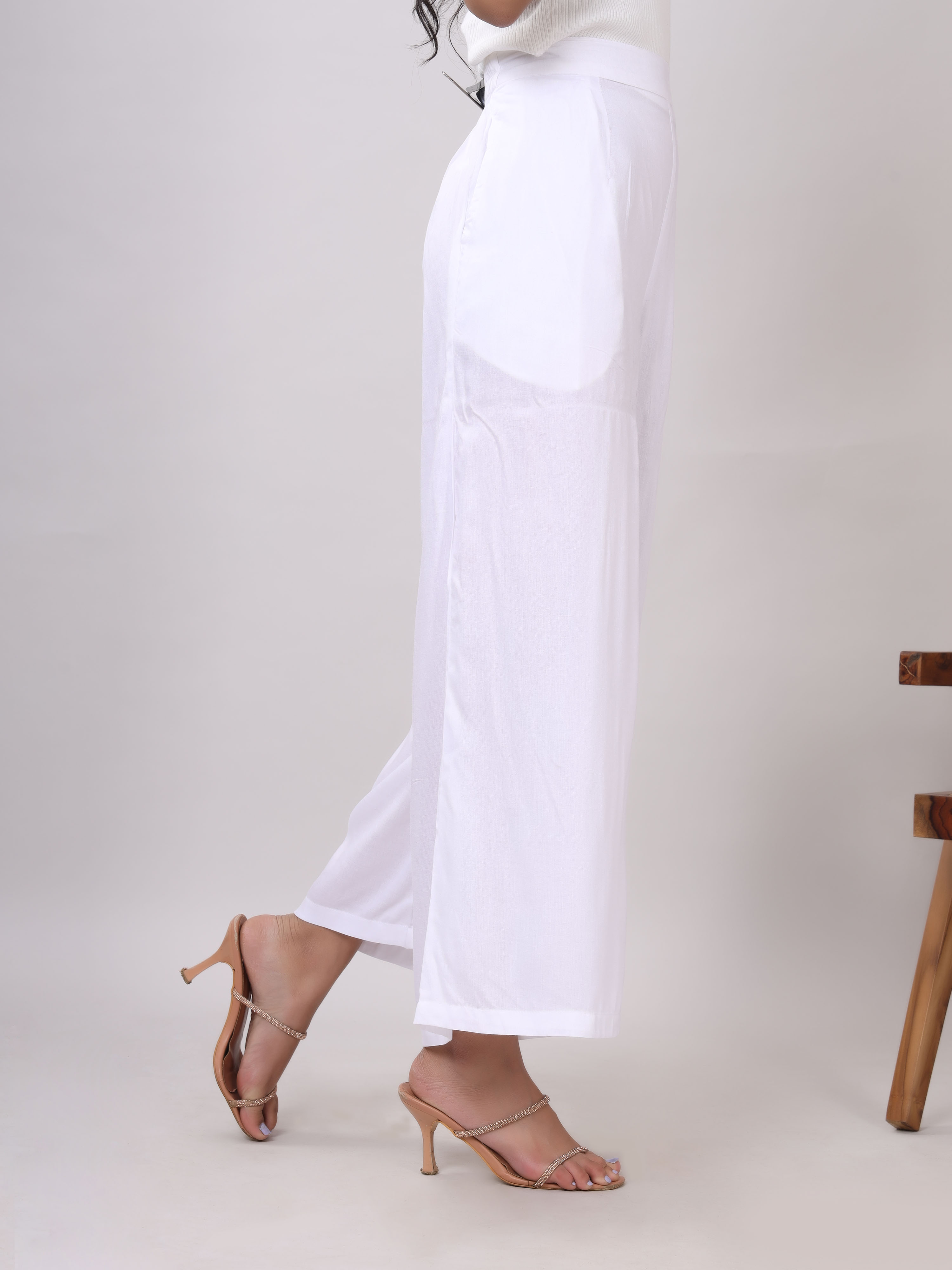 Rayon Solid Straight Ankle Length Palazzo