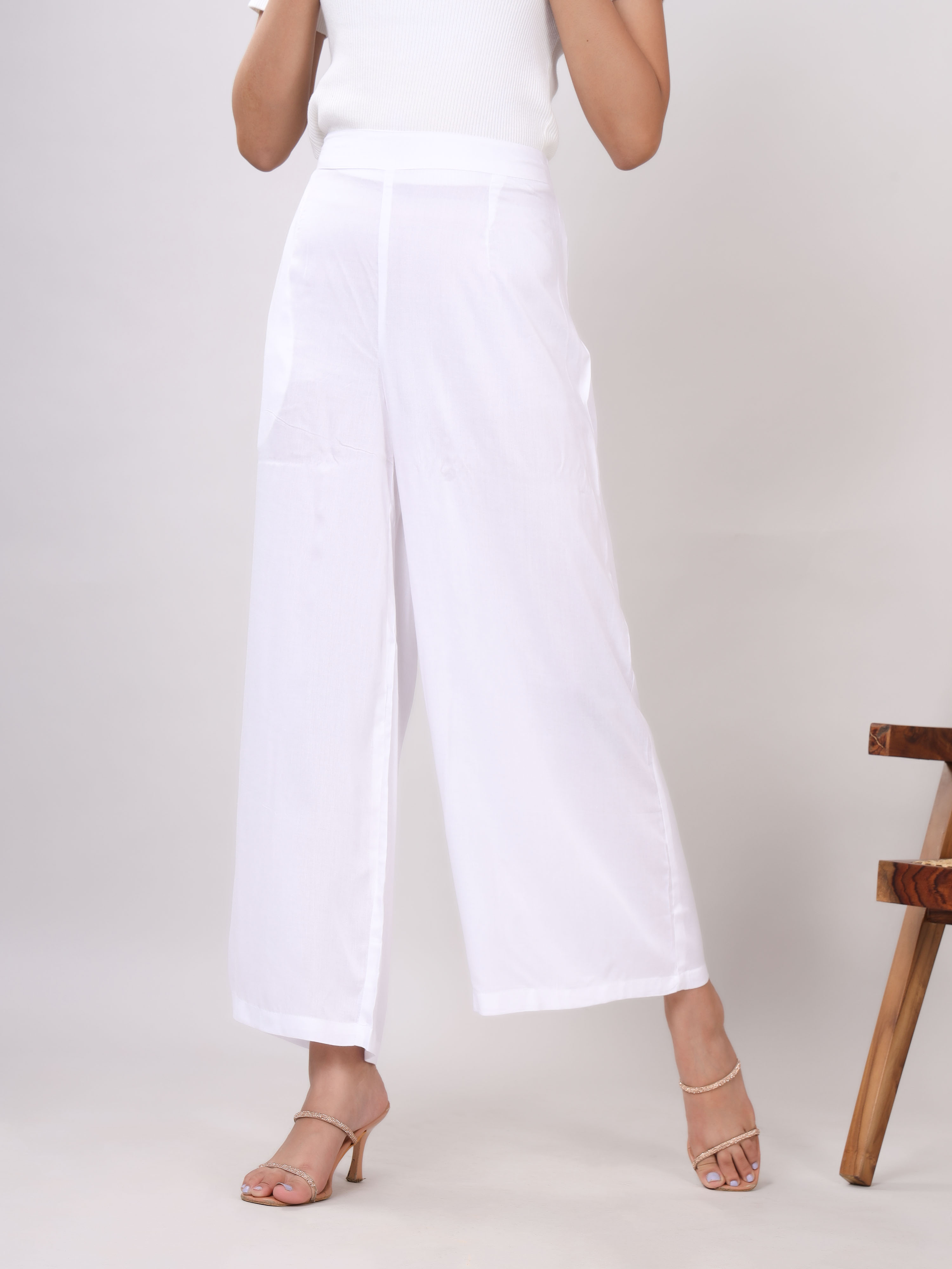 Rayon Solid Straight Ankle Length Palazzo