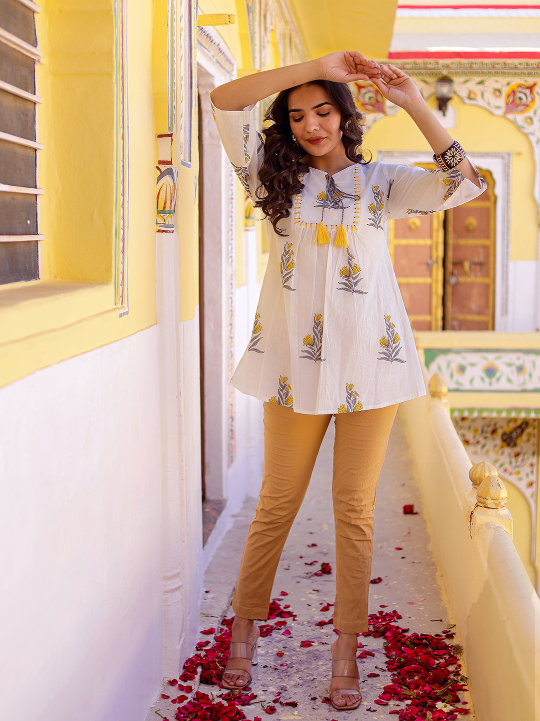 Women Printed Handwork Cotton Top