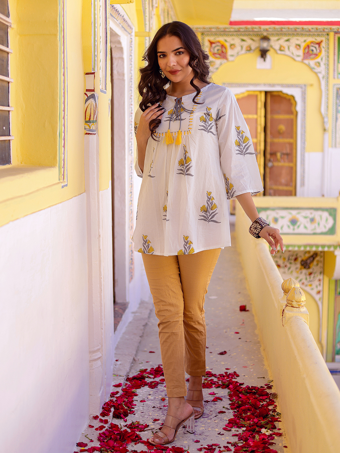 Women Printed Handwork Cotton Top