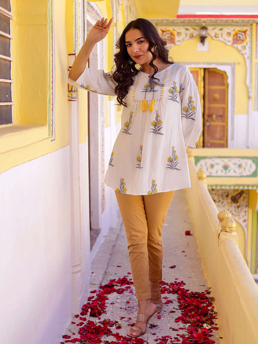 Women Printed Handwork Cotton Top