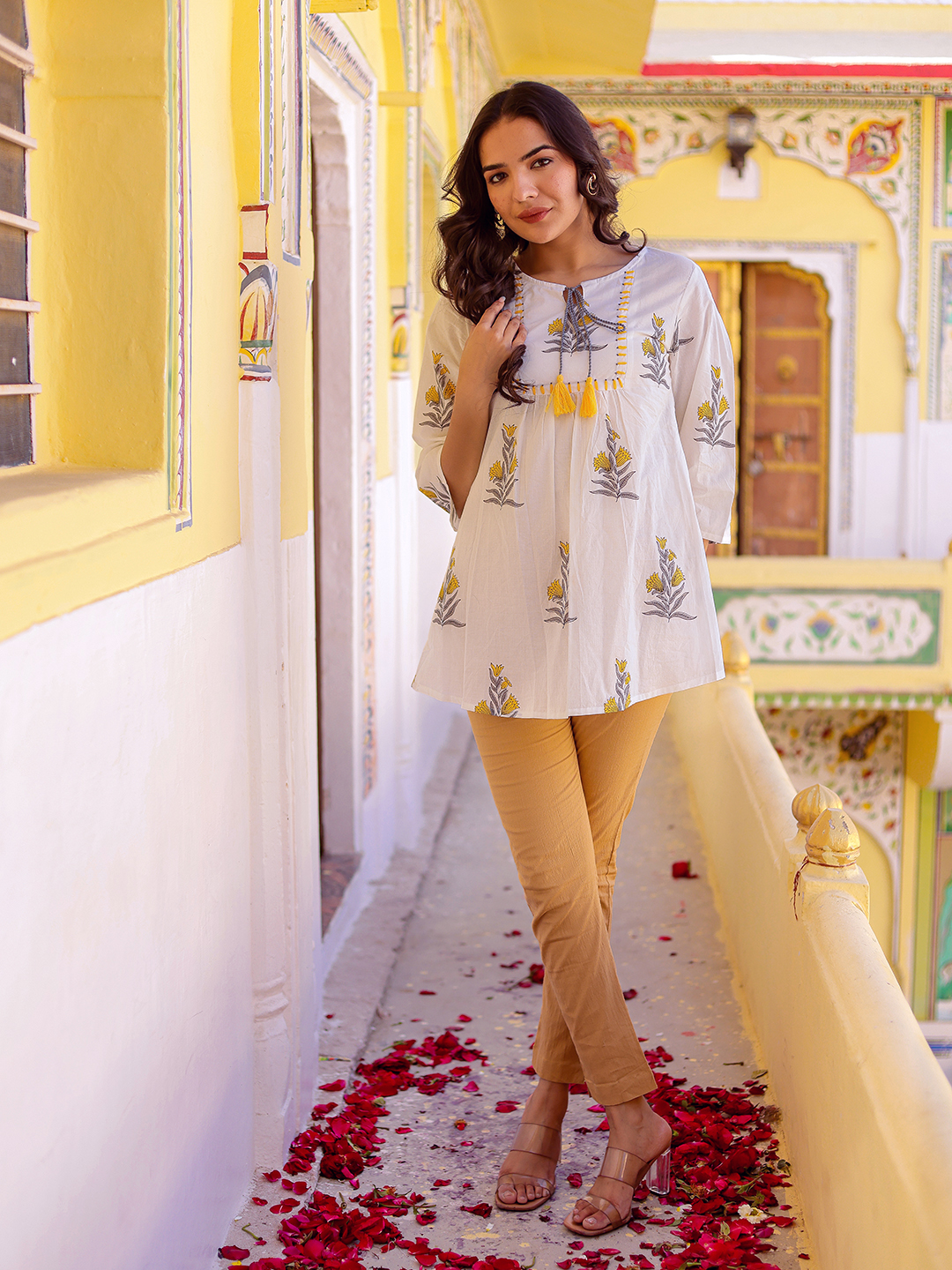 Women Printed Handwork Cotton Top