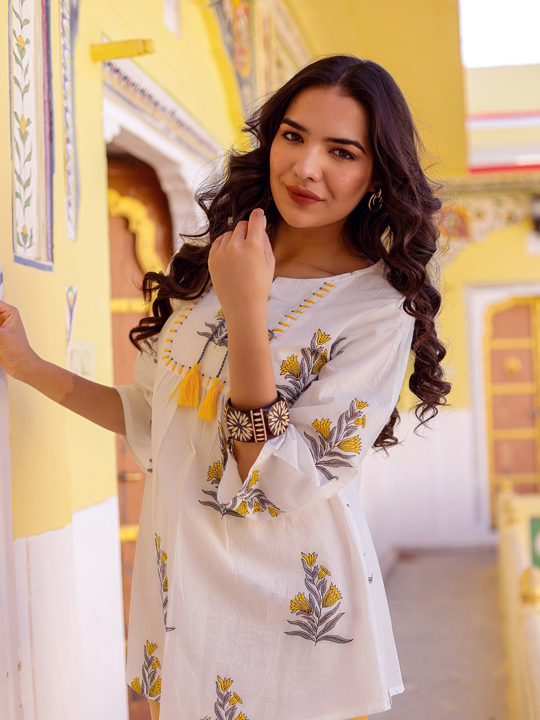 Women Printed Handwork Cotton Top