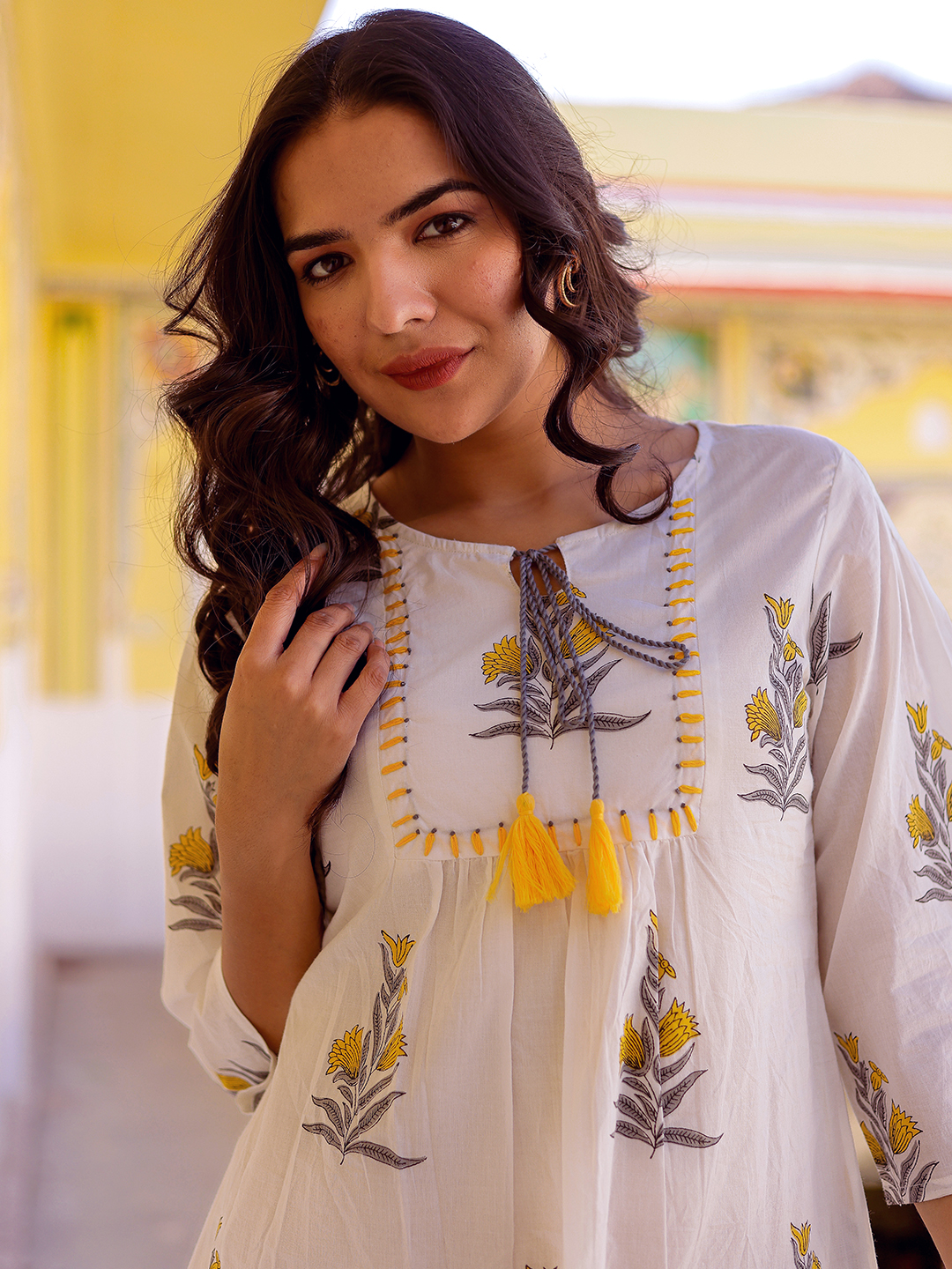 Women Printed Handwork Cotton Top