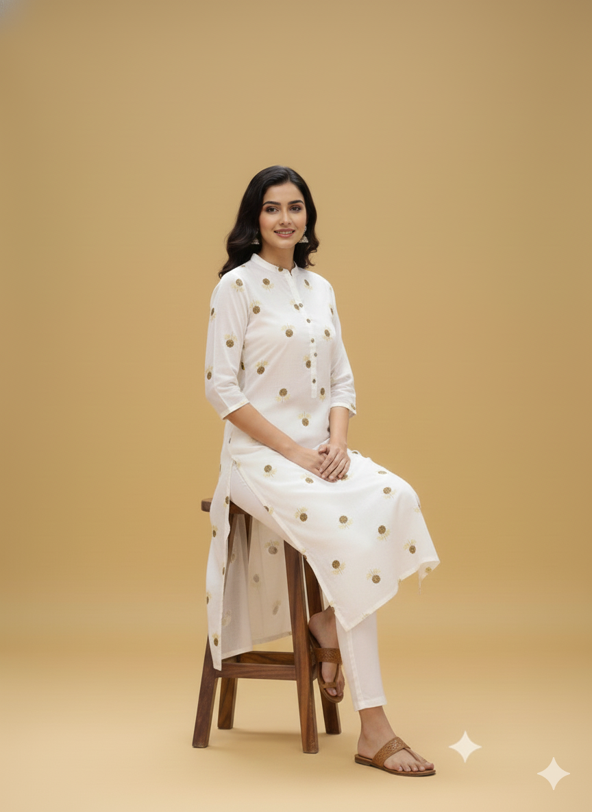 Women's printed straight Kurta